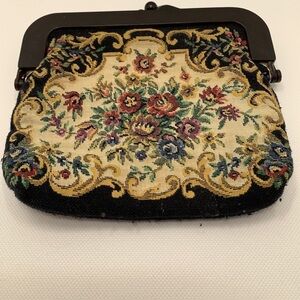 Vintage Floral Tapestry Clutch